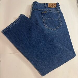 Vintage Lee Rider Jeans Union Made In USA 80s Medium Wash Denim Blue Jeans 42x30